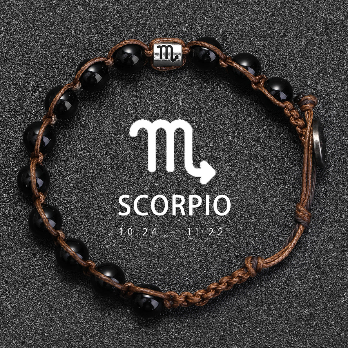 Natural Stone 12 Zodiac Obsidian Hand-woven Bracelet Accessories Stainless Steel Taurus