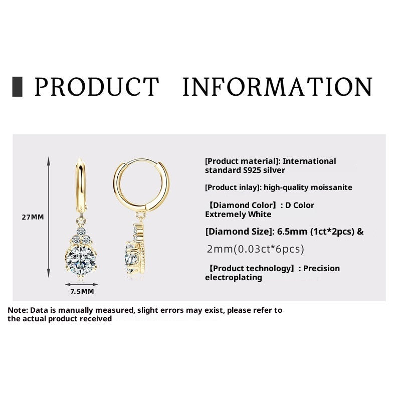 Mosangshi Luxury Light Luxury Full Diamond Earrings