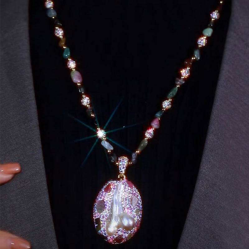 Colorful Pendant Necklacesimple And Versatile For Pairing With Sweaters