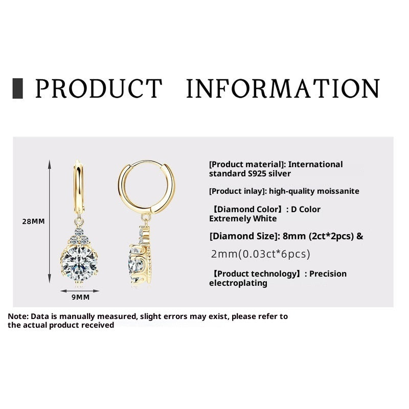 Mosangshi Luxury Light Luxury Full Diamond Earrings