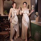 Simple And Light Luxury Satin Sisters Group Party Formal Dress