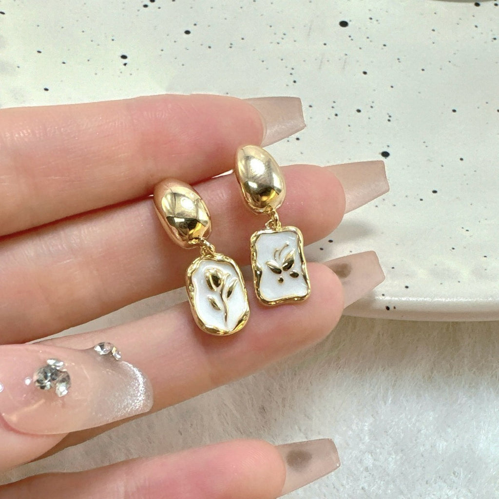 S925 Silver Needle Asymmetric Ear Stud Female