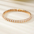Men's And Women's Fashion Full Diamond Zirconia Double-row Tennis Chain Bracelet