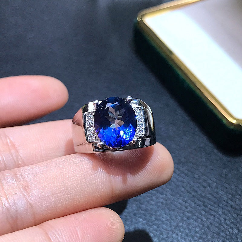 Men's Natural Tanzanite Topaz Ring
