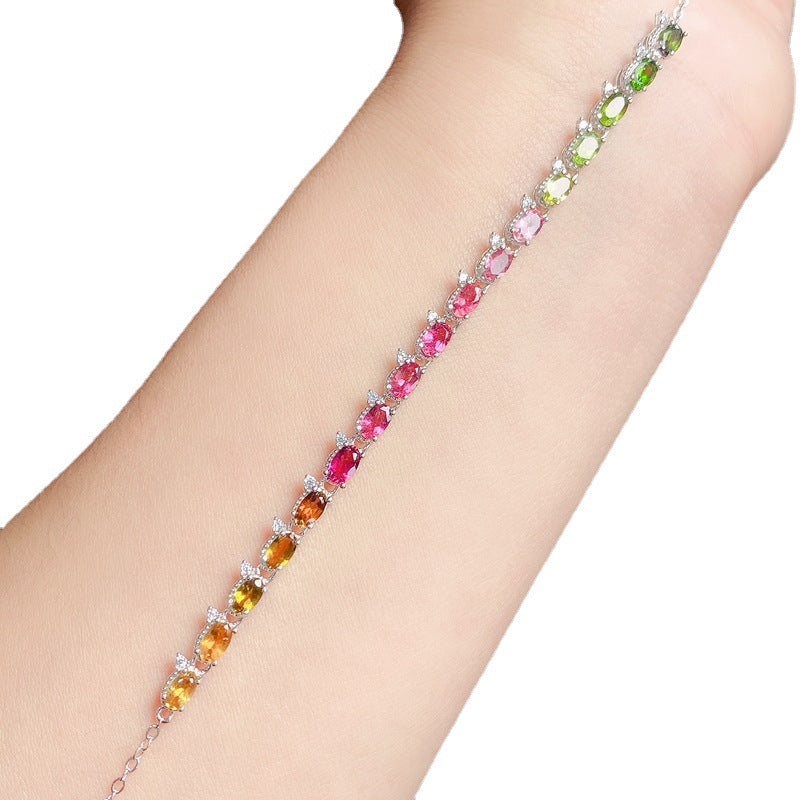Casual Natural Tourmaline Bracelet For Women