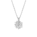 Pure Silver Rotating Snowflake Women's Light Luxury Niche Design Necklace
