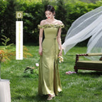 Green National Style Element Bridesmaid Dress
