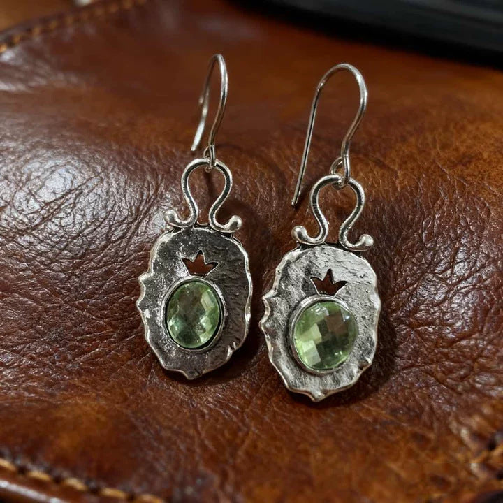 Women's Vintage Light-green Crystal Earrings