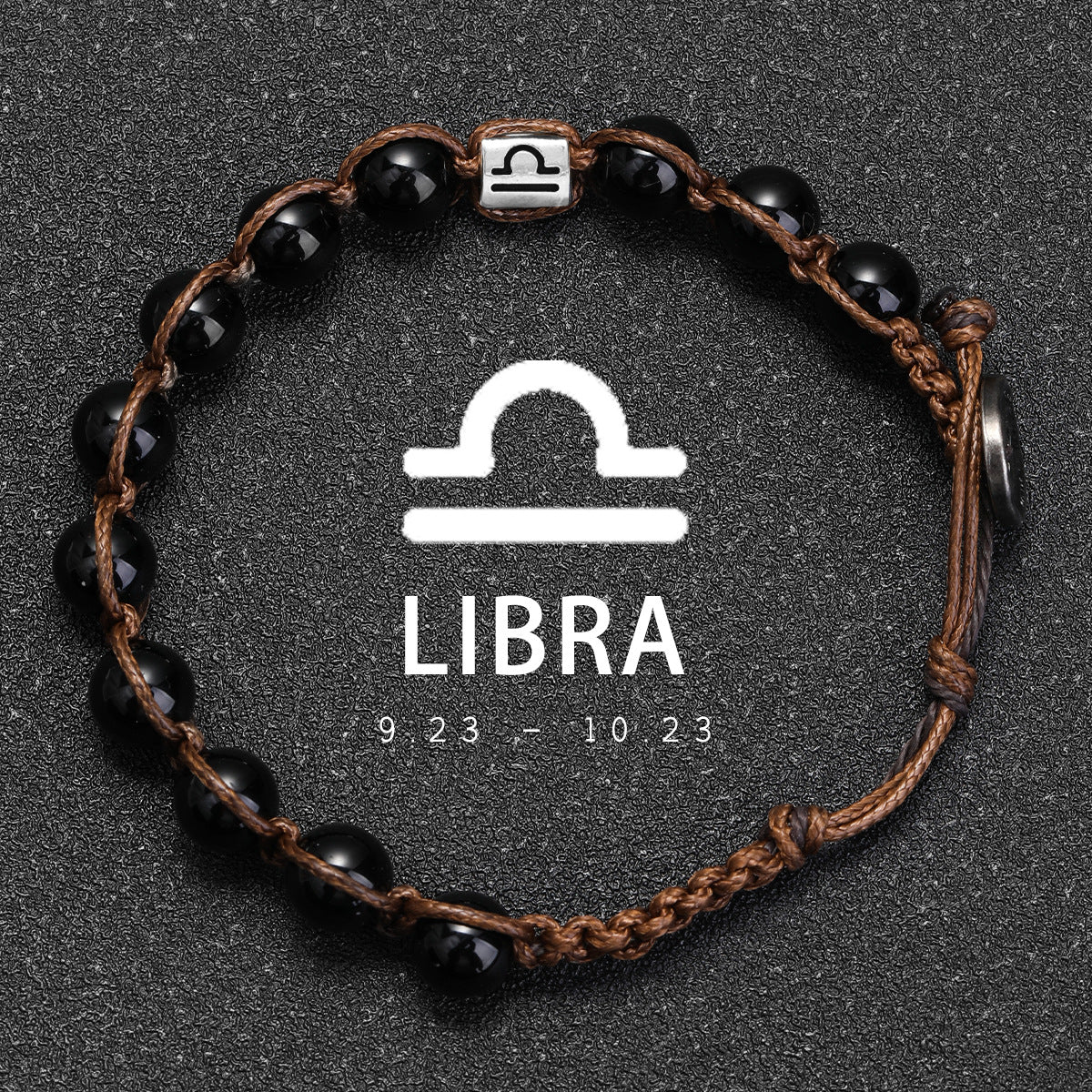 Natural Stone 12 Zodiac Obsidian Hand-woven Bracelet Accessories Stainless Steel Taurus