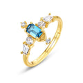 New Light Luxury Retro London Blue Topaz Ring S925
