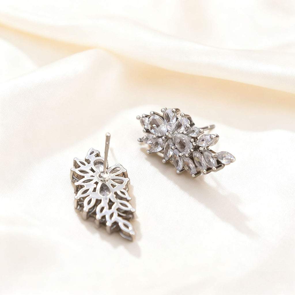 Zircon Leaf Earrings For Women