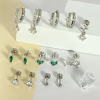 Fashionable Emerald Inlaid Zircon Earrings With Earrings