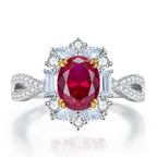 Pigeon Egg Oval Luxury Surround Setting Ring For Women