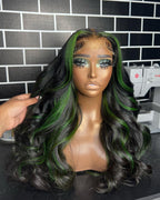 Highlight Ombre Lace Front Wavy Lace Glueless Wig