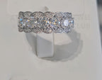 925 Silver Plating 18K Gold Ring Full Moissanite Full Diamond Closed Ring Niche