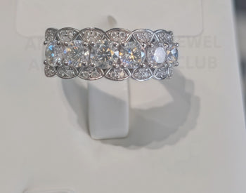 925 Silver Plating 18K Gold Ring Full Moissanite Full Diamond Closed Ring Niche