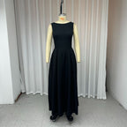 Women's Sleeveless Solid Color Hollow-out Cinched Dress